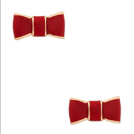 Kate spade red bow earrings