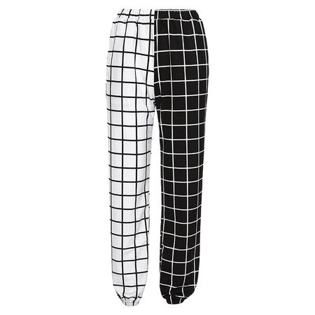 JESSICABUURMAN – HANKS Color Block Checkered Plaid Track Pants