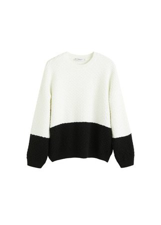 MANGO Textured bicolor sweater