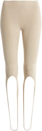 Jacquemus Albi Cutout Ribbed-Knit Jersey Leggings