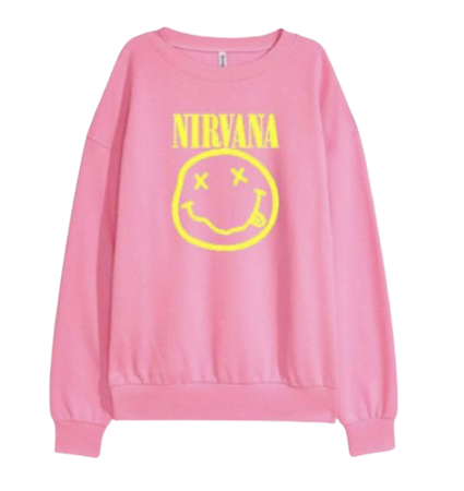 Classic Nirvana Crewneck in Bubble Pink from Urban Outfitters