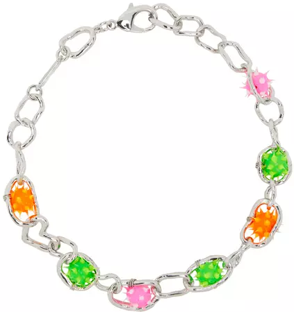 Collina Strada: Silver Spikeez Chain Necklace | SSENSE