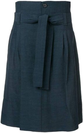 belted a-line midi skirt