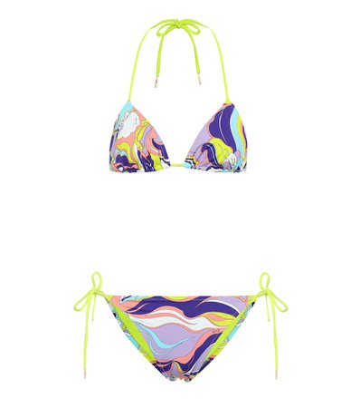 Printed Triangle Bikini - Emilio Pucci Beach | Mytheresa