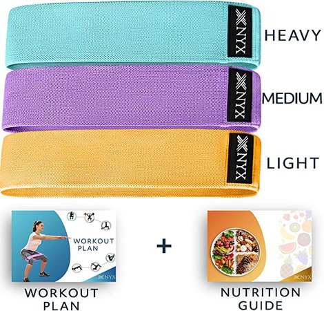 Amazon.com : NYX Fitness Booty Bands for Women | Fabric Resistance Bands for Legs and Butt Exercise | Set of 3 Non Slip Hip Band | Workout Bands Resistance Legs and Butt | Elastic Bands for Exercise : Sports & Outdoors