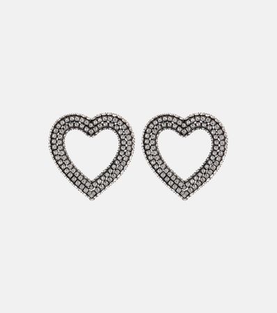 Embellished Heart Earrings in Silver - Balenciaga | Mytheresa