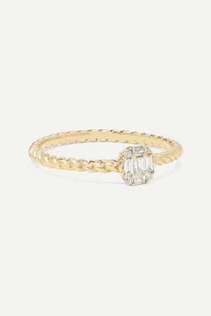 Gold Shield of Strength 14-karat gold diamond ring | STONE AND STRAND | NET-A-PORTER