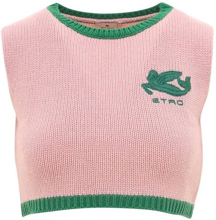 Etro Logo Knitted Crop Top