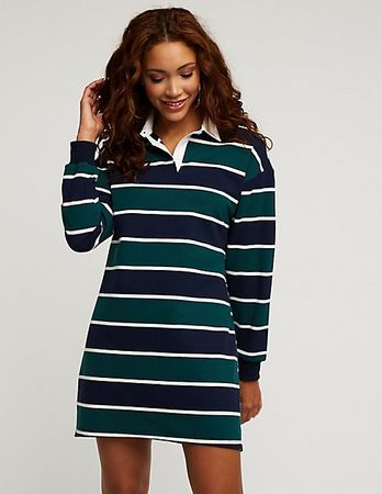 Striped Polo Shirt Dress