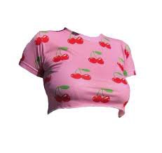 pink cherry shirt top 90s