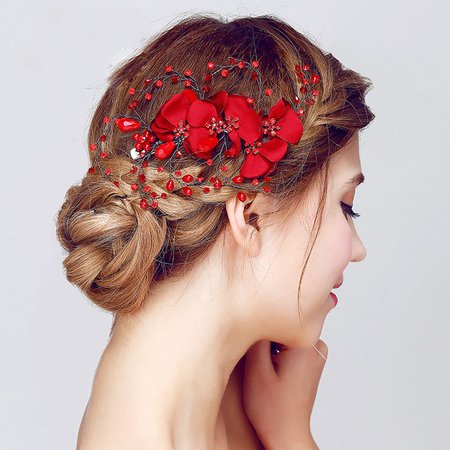 blonde hair with red hair flower - Google Search