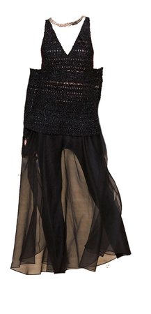 CHANEL Black Iridescent Wool Tweed Dress