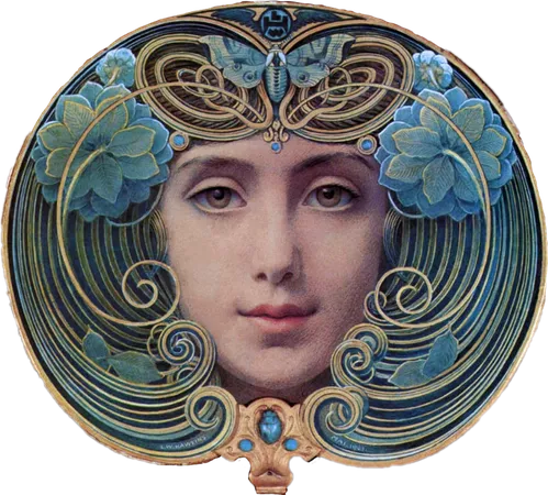 art nouveau girl woman lady beautiful sticker by @n8ureguy12