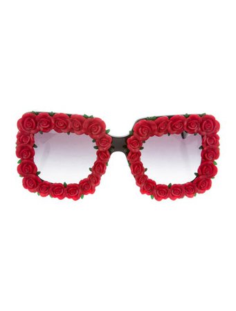 D&G Dolce & Gabbana Rose-Embellished Sunglasses - Accessories - WDG46181 | The RealReal