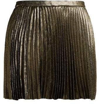 Damier Pleated Silk Blend Mini Skirt - Womens - Black Gold