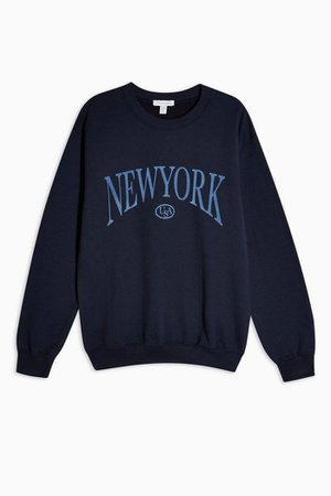 New York Flocked Sweatshirt | Topshop