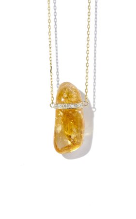 Crystalline Citrine Diamond Bar Necklace By Jia Jia | Moda Operandi