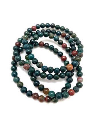 Bloodstone bracelet 6mm - bloodstone jewelry - elastic bracelet - heart chakra - bloodstone crystal - bloodstone beads