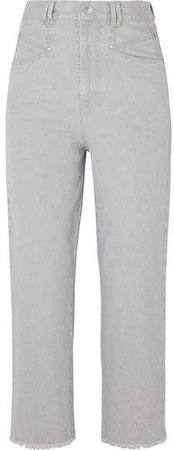 Daliska Cropped High-rise Straight-leg Jeans - Light gray