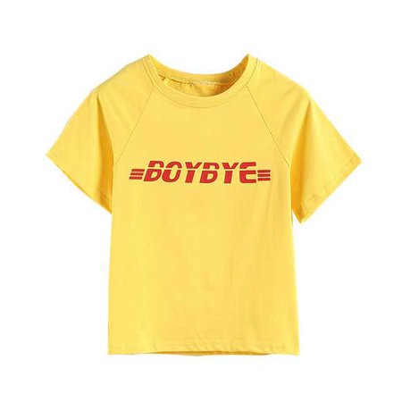 Summer 2018 Women BOY BYE Printed Yellow Crop Top Girl's Short T Shirt INS Harajuku Tumblr Sexy Tops Tee Shirts Femme Camiseta-in T-Shirts from Women's Clothing & Accessories on Aliexpress.com | Alibaba Group