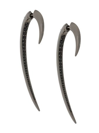 Shaun Leane large black spinel Hook earrings