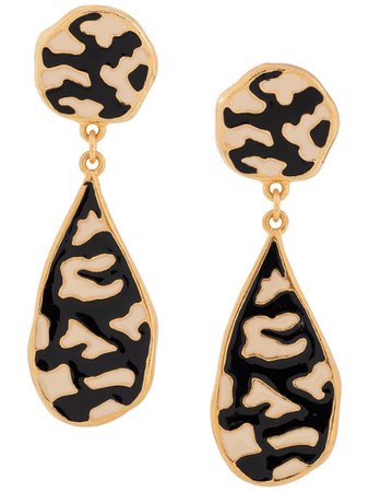Dior Zebra Enamel Earrings