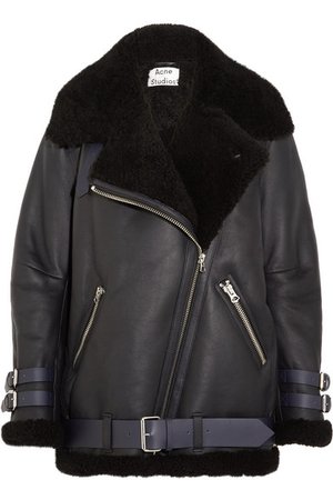 ACNE STUDIOS Velocite leather-trimmed shearling jacket