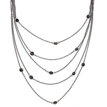 Black Beaded Multi-Chain Necklace