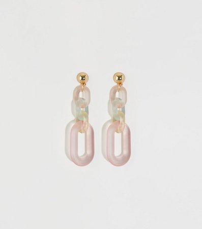 Multicoloured Pastel Frosted Link Earrings | New Look