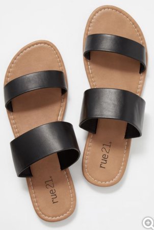 double strap black sandals