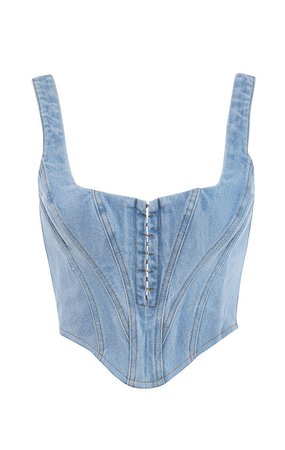 Clothing : Tops : 'Sibille' Denim Cropped Corset