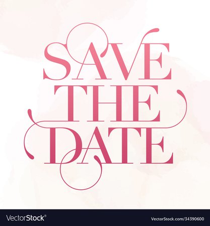 Save date wedding phrase brush lettering rose Vector Image