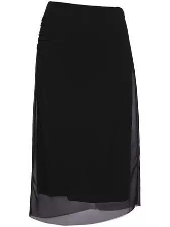 Prada semi-sheer Midi Pencil Skirt - Farfetch