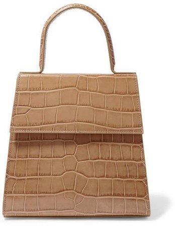 Monet Croc-effect Leather Tote - Taupe