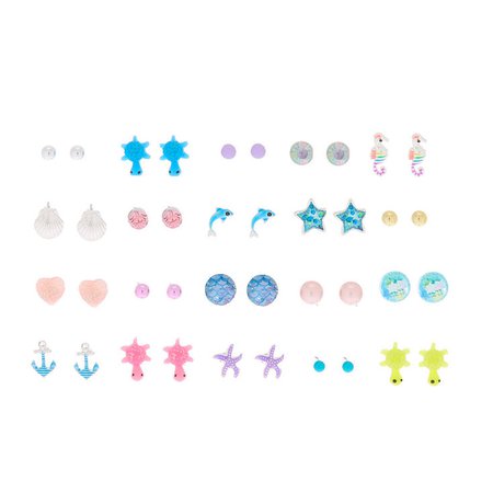 At The Beach Stud Earrings - 20 Pack | Claire's US
