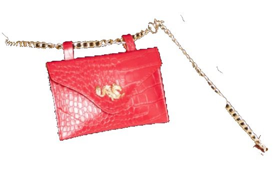 PLT red chain belt bag