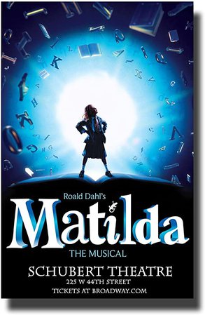 Amazon.com: Matilda The Musical Póster Broadway Promo 11 x 17 pulgadas Roald Rahl Schubert Teatro : Hogar y Cocina