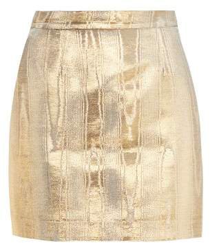 Gina Metallic Moire Mini Skirt - Womens - Gold