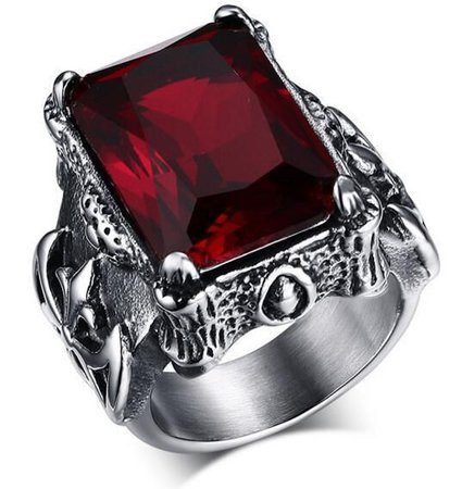 ruby silver ring