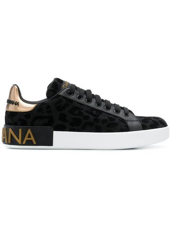 Dolce & Gabbana leopard lace-up sneakers