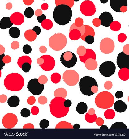 Unusual dots pattern painted red white black Vector Image