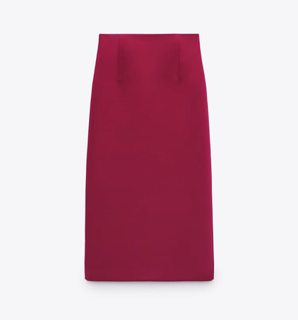 dark pink midi skirt