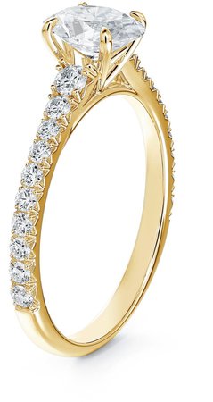Icon(TM) Setting Oval Diamond Engagement Ring with Diamond Band