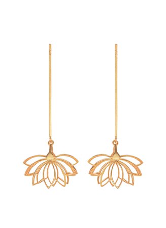 Gold Lotus Earring | Zohrajewelry