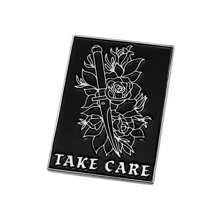 Take Care Enamel Pin || prettybadco Etsy