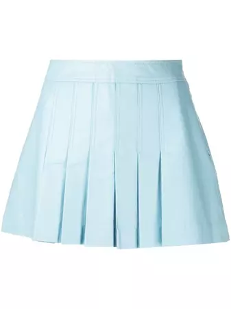 We11done Pleated Leather Mini Skirt - Farfetch