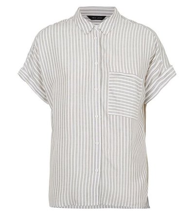 Khaki Stripe Pocket Front Short Sleeve Shirt | New Look