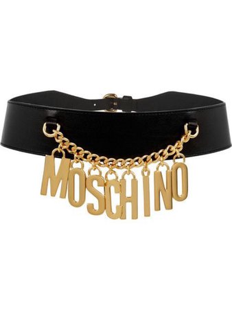 Moschino Black and Gold Waist Belt