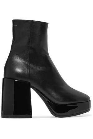 MM6 Maison Margiela | Leather platform ankle boots | NET-A-PORTER.COM