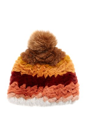 Knitted Rabbit And Fox Pom-Pom Hat by Pologeorgis | Moda Operandi